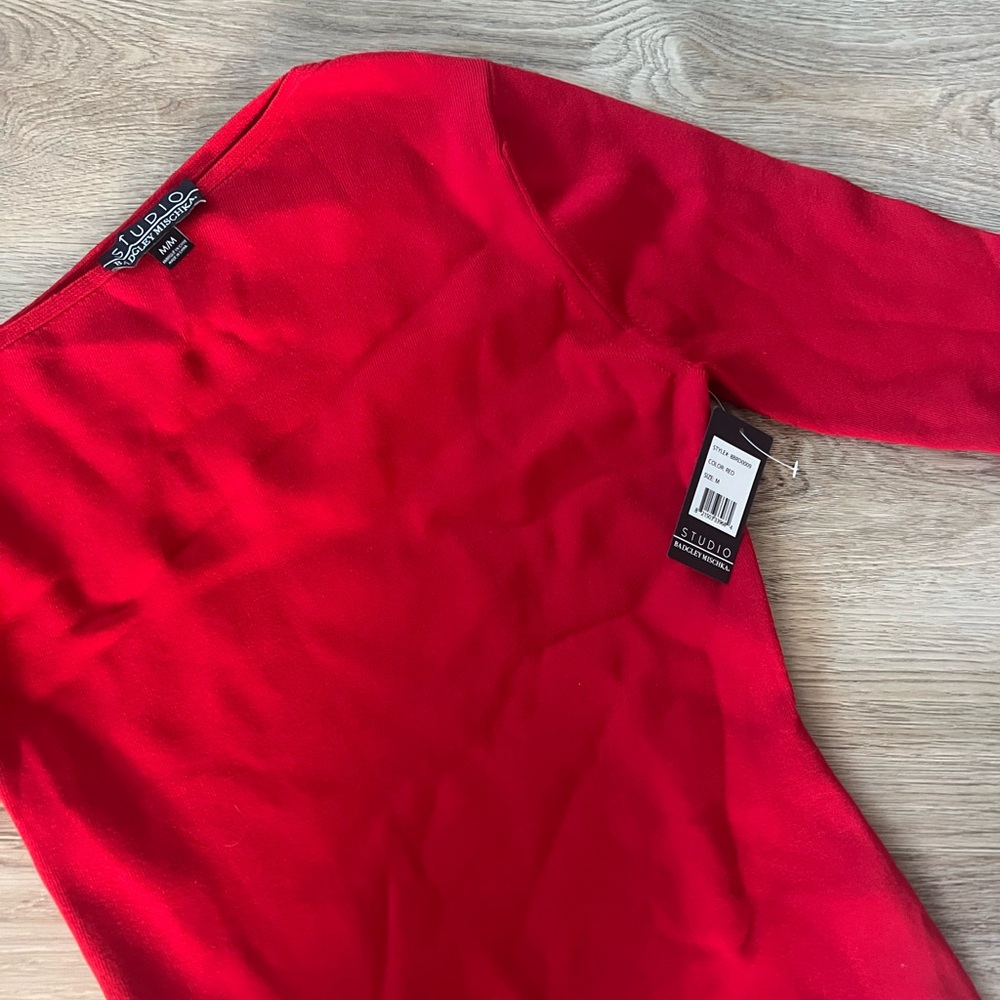Badgley Mischka NWT red off shoulder, bodycon,cocktail $280 retail- - Picture 6 of 9